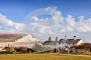 Seven Sisters and Coastguard Cottages Sussex England