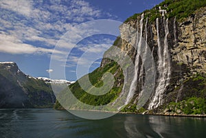 The Seven Sisters in geirangerfjord