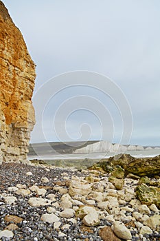 The Seven Sisters from near Cuckmere Haven East Sussex Uk