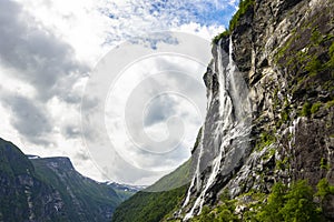 The Seven Sisters spectacular waterfall at Geirangerfjord