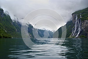 Seven sisters waterfall Norway fjords