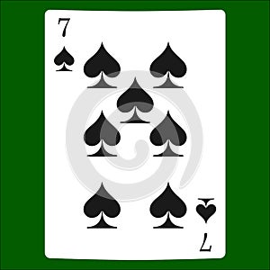 Seven spades. Card suit icon , playing cards symbols