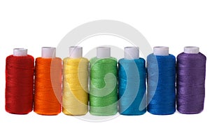 Seven spools rainbow colors