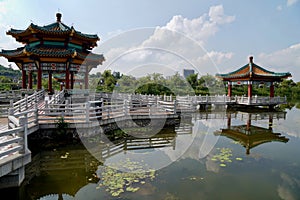 Seven Stars Cave Scenic Park in Zhaoqing City of Guangdong Province centers around the Star Lake and the Seven Peaks