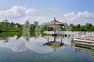 Seven Stars Cave Scenic Park in Zhaoqing City of Guangdong Province centers around the Star Lake and the Seven Peaks