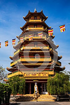 Seven storey stupa in Giac Lam pagoda, Ho Chi Minh City Saigon, Vietnam