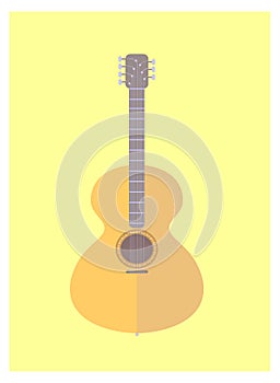Seven-string guitar.Minimalist flat style vector illustration.