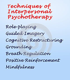 Techniques of Interpersonal Psychotherapy