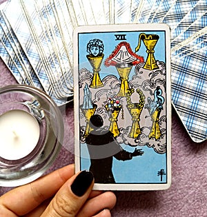 The Seven VII of Cups Tarot Card