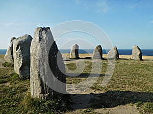 Ales Stenar - the mythical stone circle in Sweden. photo