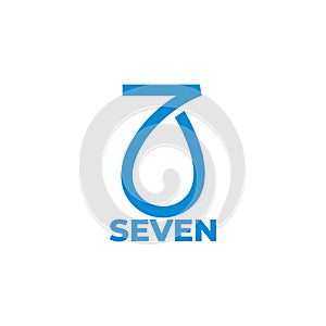 seven water drop simple logo vector