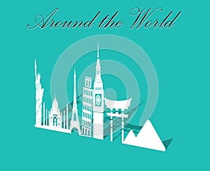 Seven wonders of World, Travel and tourism background around the world