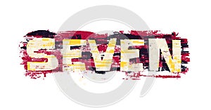 seven, word in graffiti style, graphic design and typography
