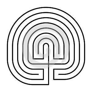 Sevenfold Cretan labyrinth with single path
