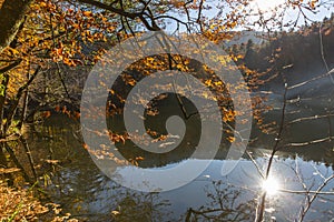 Sevenlakes National Park in Autumn Bolu Turkey. Yedigoller milli park