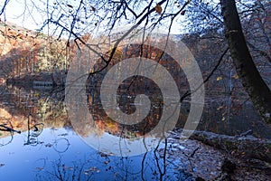 Sevenlakes National Park in Autumn Bolu Turkey. Yedigoller milli park