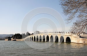 The Seventeen Arch Bridge at the Summer Palace in Beijing, China