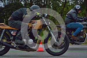 Seventies cycle run event , 70's Bikers