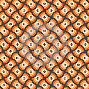 Seventies Style Mid Century Modern Orange Retro Pattern