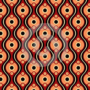 Seventies Style Red And Orange Retro Modern Mid Century Pattern