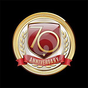 Seventy Anniversary Red Shield Luxury Badge