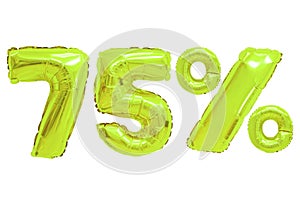 Seventy five percent from balloons lime color