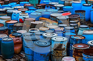 Several barrels of toxic waste