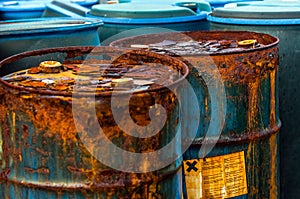 Several barrels of toxic waste