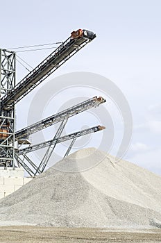 Several belt conveyors in Gravel Quarry