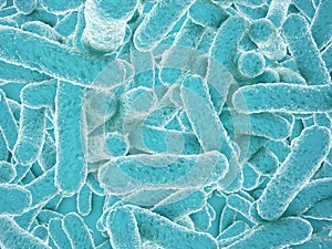 Blue bacteria on blue background