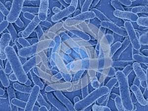 Blue bacteria on blue background