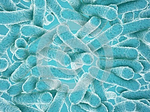 Blue bacteria on blue background
