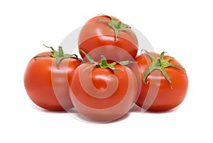 Several Bright Red tomatoes isolated