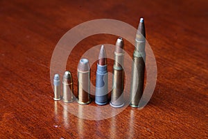 Several Calibers of Bullets