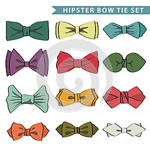 Several colored bow tie