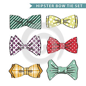 Several colored bow tie with simple pattern