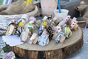Several colorful cabinet knobs