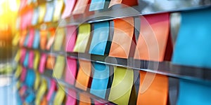 Vibrant Post It Notes on Wall. Generative AI