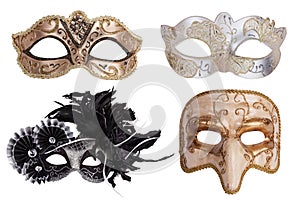 Several different carnival masks