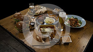 Several dishes on a table