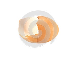 several eggshells isolated on white background