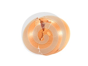 several eggshells isolated on white background