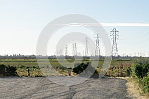 Several electric tower stand at Palo Alto Boat Launch