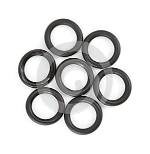 Several flat O ring washers for garden hose