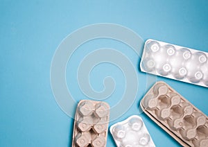 several different boxes for eggs