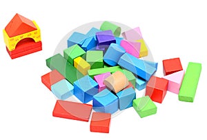 Creative toys for kids. Colored wooden blocks. photo