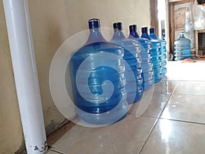 Several gallons of mineral water