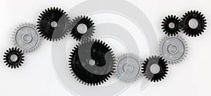 Several gears that are in connection