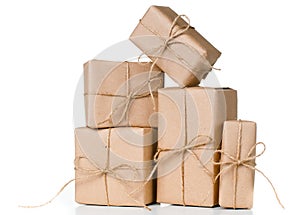 Several gift boxes, postal parcels