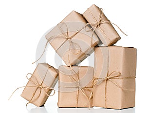 Several gift boxes, postal parcels